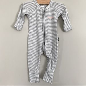 Bonds Baby Wondersuits Light Grey Stripe